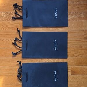 NEW SET OF 3 HOLIDAY GUCCI Black Shopping GIFT Bag